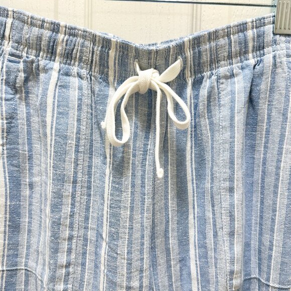 Roxy Women's Linen Blend Cargo Pant Size L Blue Coastal Boho Lightweight (NEW) - Picture 7 of 16